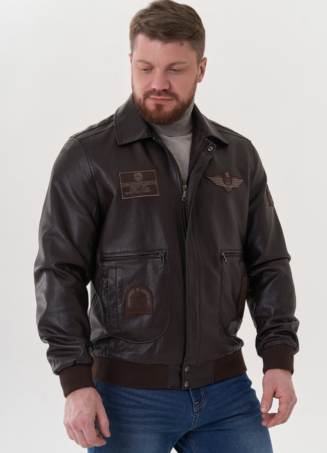 Мужская куртка из эко кожи модель № 26786 в кредит