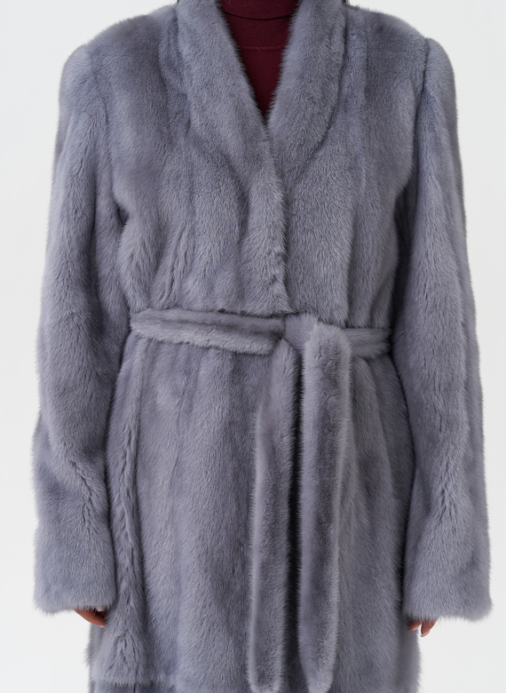 Длинная шуба из меха норки