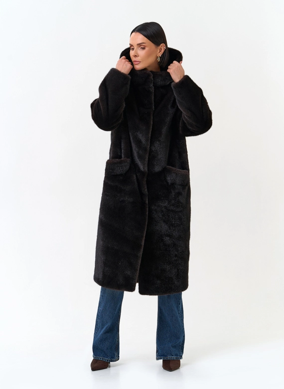 Женская шуба из эко меха фото