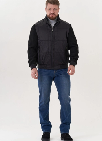 Мужская куртка "бомбер" черного цвета фото