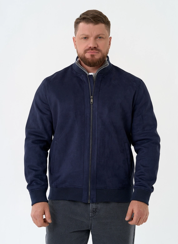 Мужская куртка бомбер из эко замши