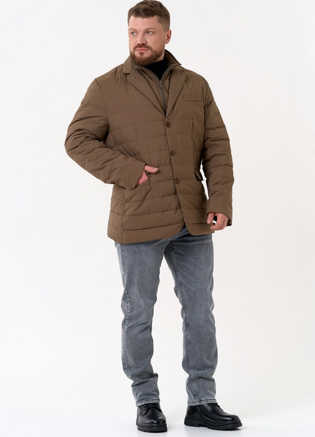 Мужской пуховик со съемной манишкой модель № 31461 универмаг малина
