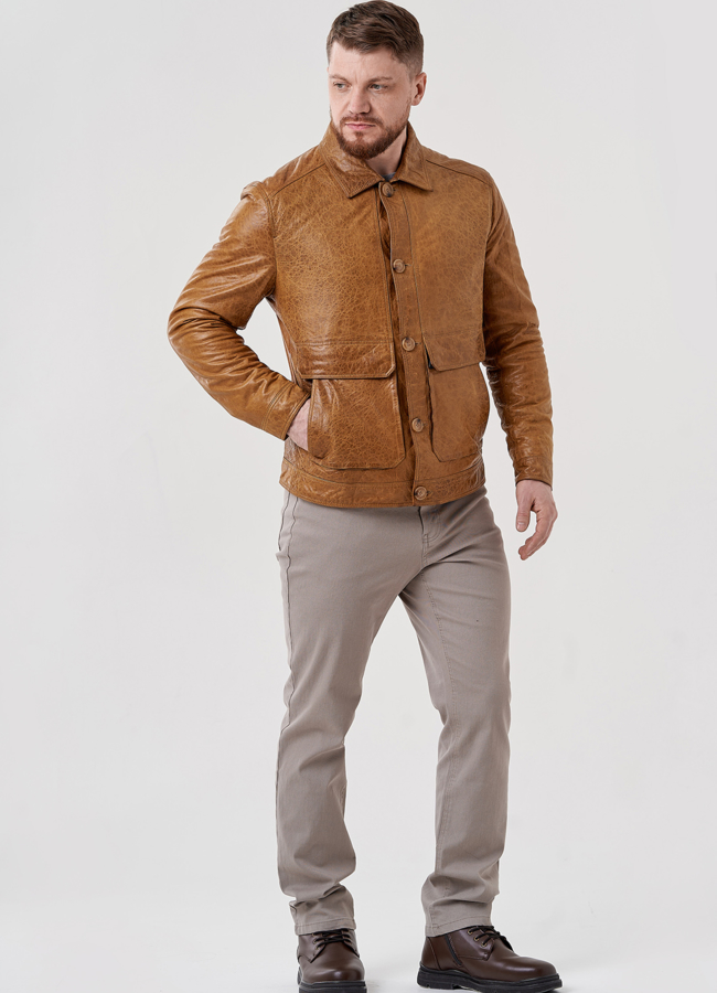 Мужская кожаная куртка  модель № 24439 в рассрочку