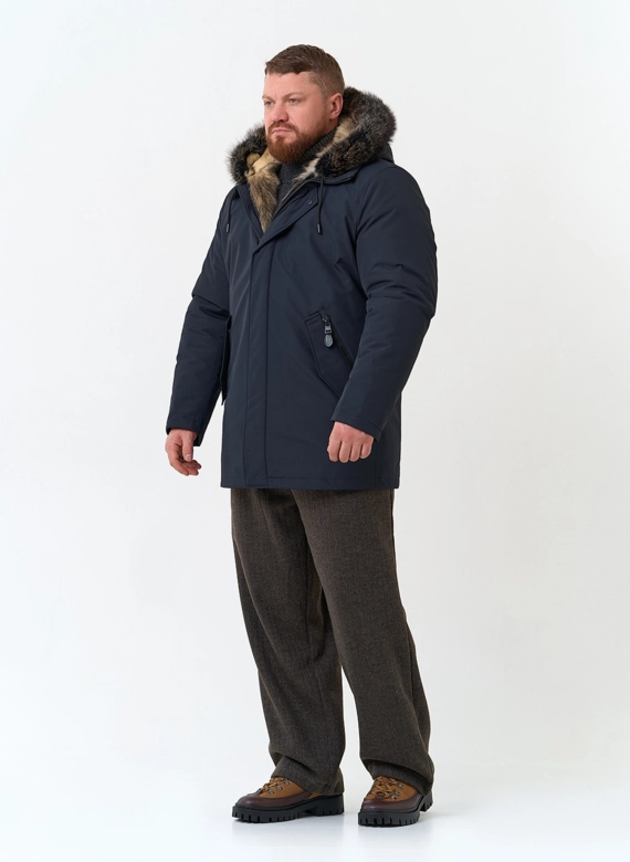 Парка мужская на мехе из волка фото
