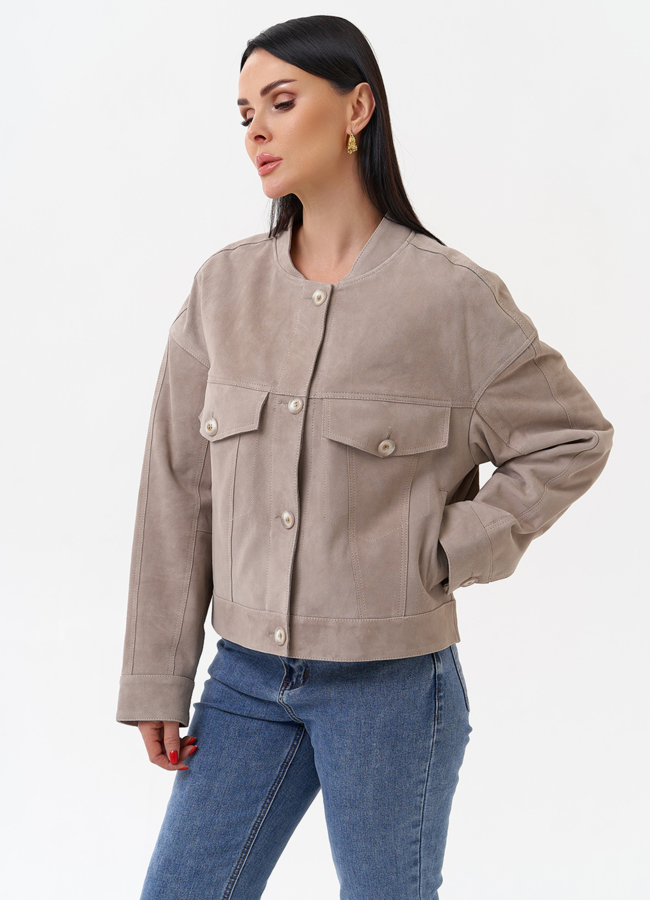 Светлая куртка из замши модель № 29927 универмаг малина