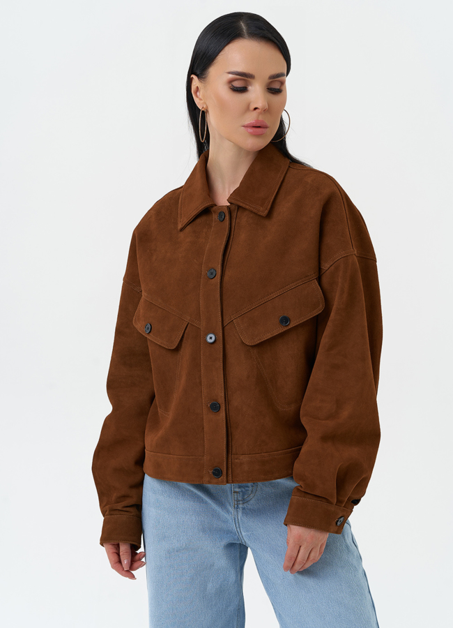 Женская куртка из натуральной замши модель № 30320 универмаг малина