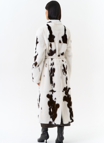 Шуба из меха норки в расцветке "ягуар"